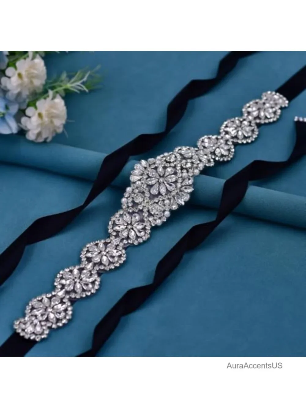 Rhinestone Crystal Belt Sash Wedding Waist Belt for Women